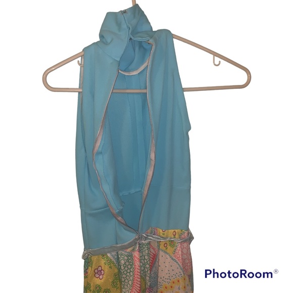 Vintage 1970s Handmade Sleeveless Long Dress with turtleneck size XS - Picture 8 of 8